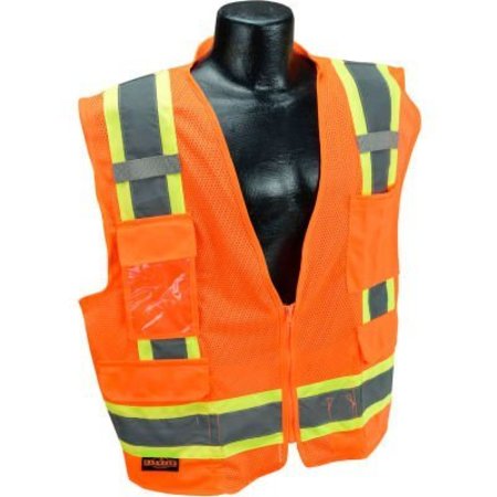 RADIANS Radians® Type R Class 2 Two-Tone Surveyor Safety Vest, S, Orange, SV6OS SV6OS